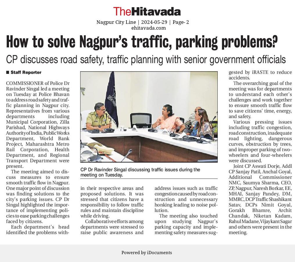How to Solve Nagpur's traffic, parking problems - Dr. Ravinder Singal